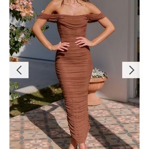 Brand new fitted brown dress